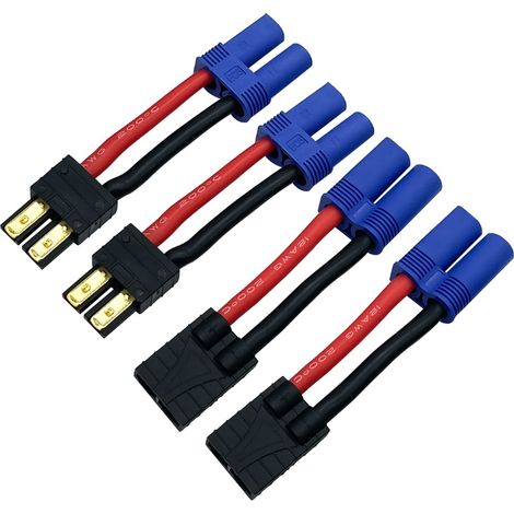 Lot de 2 paires de connecteurs de batterie LiPo RC compatibles avec prise de batterie Lipo vers EC5 mâle femelle sur charge ESC (1/5)