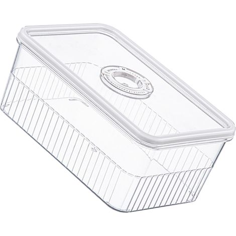 Aufbewahrungsbox mit Timer für den Kühlschrank, Küchenorganizer aus Kunststoff, luftdichter, transparenter Aufbewahrungsbehälter für Obst und Gemüse, mittlere Größe (1/5)