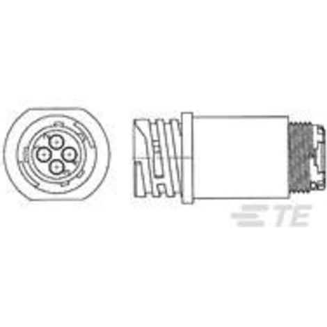 TE Connectivity 796096-2 Rundstecker Stecker, gerade Gesamtpolzahl: 4 1 St.