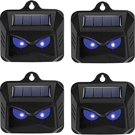 Solarbetriebenes Abwehrmittel gegen Wildtiere wie Waschbären, Rehe, Füchse, Wildschweine usw. – 4 wirksame Abwehrmittel mit blauem LED-Licht (1/5)