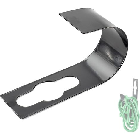 Support Tuyau Arrosage - 1 Pièce - Métal Noir Robuste - Rangement Mural ou sur Robinet - Jardin Garage Pelouse - 21,5 x 11,5 x 7,5 cm (1/5)