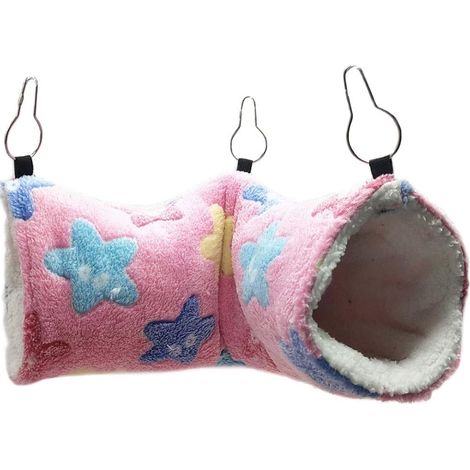 Small Animal Hanging Starfish Tunnel Hamster Super Soft Plush Tunnel Hammock (pink) (1/5)