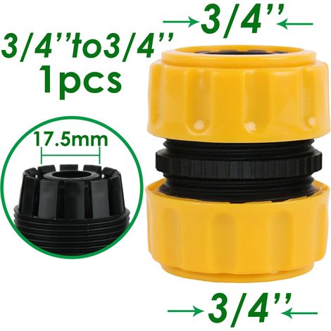 Raccord rapide pour tuyau d'arrosage (3/4 pouce à 3/4 pouce) - Rallonge de tuyau 25/20/16 mm - Joint de réparation pour système d'irrigation (1/5)
