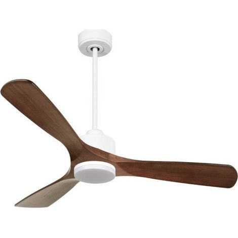 Modulo de KlassFan - Ventilateur de plafond DC  Blanc Led bois rouge  thermostat idéal 26 à 40m² KlDC4SlimP6Rw132L1WiSlim (1/5)
