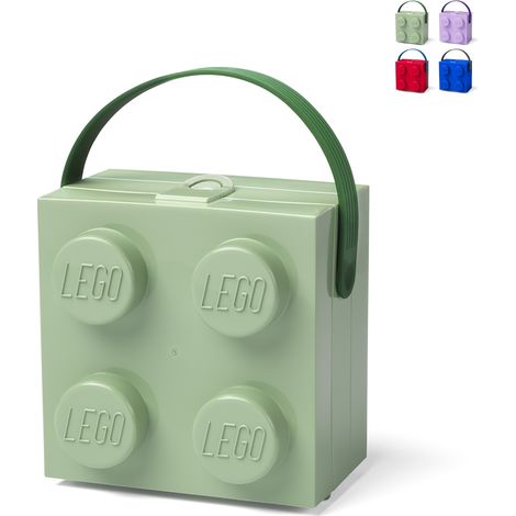 Contenitore porta merenda con maniglia per bambini LEGO Lunch Box - Verde