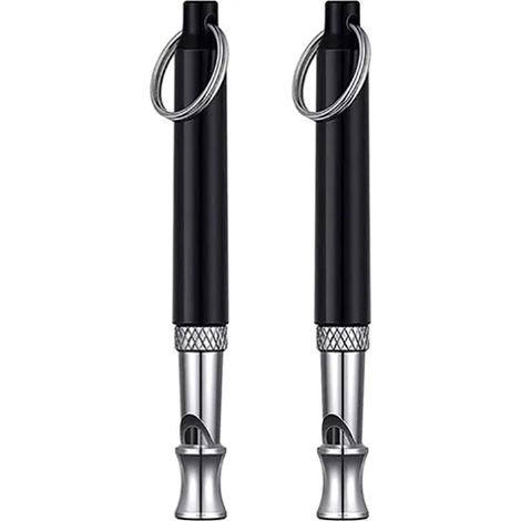 Lot de 2 sifflets de dressage pour chiens à ultrasons, légers et portables, avec cordon et anneau métallique. (1/5)