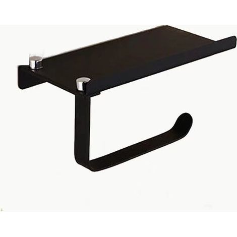 Porte-serviettes mural acier inoxydable noir pour WC (1/4)