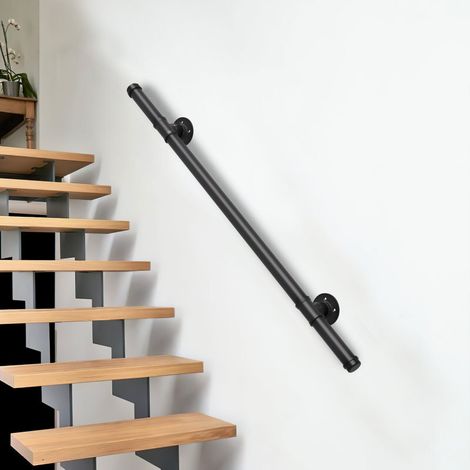 SWANEW Ringhiera per scale Corrimano antiscivolo in metallo acciaio zincato Ringhiera per scale in ghisa per uso interno esterno 100cm (1/5)