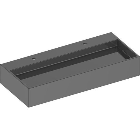 Vasque double en céramique Edition 90 gris ardoise avec 2 x 1 trou KEUCO