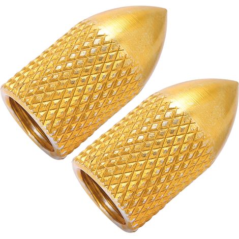 Set mit 2 Fahrradventilkappen, Regenschutz, amerikanisches Design, Mountainbike-Wartung, goldfarben (1/5)
