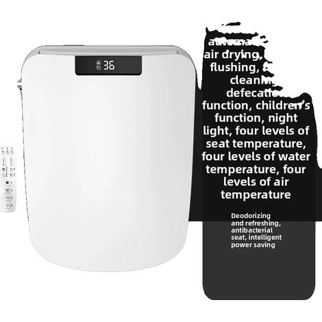 Siège de toilette électrique, chauffage instantané, fonction auto-nettoyante, Pas d'ouverture automatique B, 220V-230V-b, Prise EU-b (1/2)
