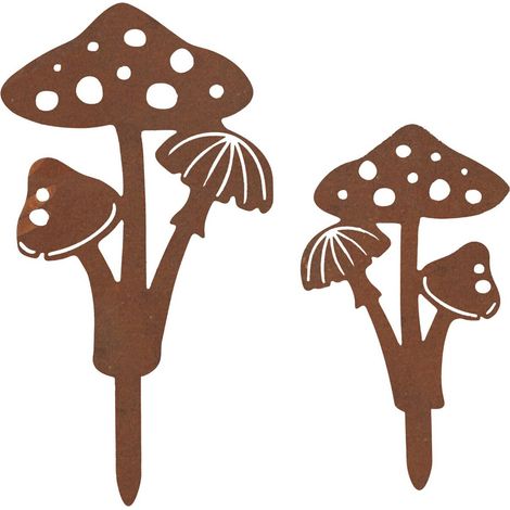 Gartendeko Pilze in Edelrost-Optik, 2er Set, 35 x 20 cm (1/5)