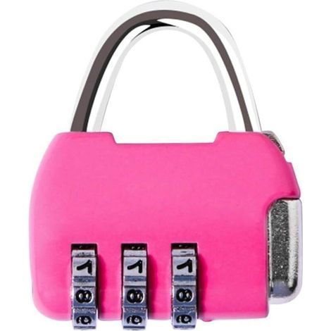 Mini cadenas rose à combinaison à 3 chiffres, en alliage de zinc, pour casiers, bagages, sacs de voyage, sacs à dos (1/4)