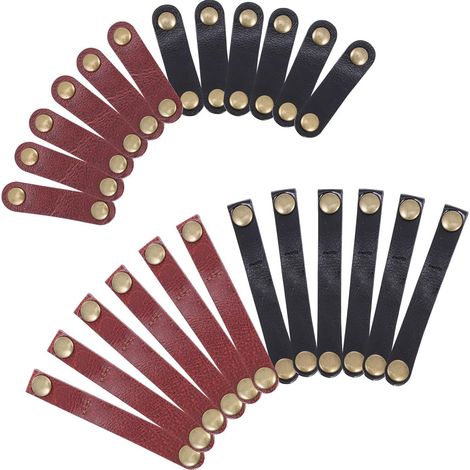 Attaches de Câble en Cuir de Vache pour Gestion de Cordons 24 Pièces Organiseur de Câbles Pratique et Solide pour Bureau et Maison (1/5)