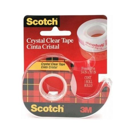 Cinta Adhesiva Transparente en Portarrollos 3M Scotch Crystal/ 1.2cm x 10m