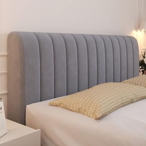 Housse de tête de lit, protection de tête de lit de style nordique pour lit simple/double (160 cm, gris foncé)
