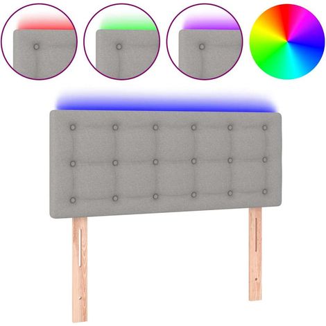 Maison Exclusive - Cabecero con luces LED de tela gris claro 80x5 (1/5)