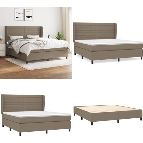 Boxspringbett mit Matratze Taupe 160x200 cm Stoff - Boxspringbett - Doppelbett - Lattenrost - Bettrahmen - Schlafsystem - Home & Living (1/5)
