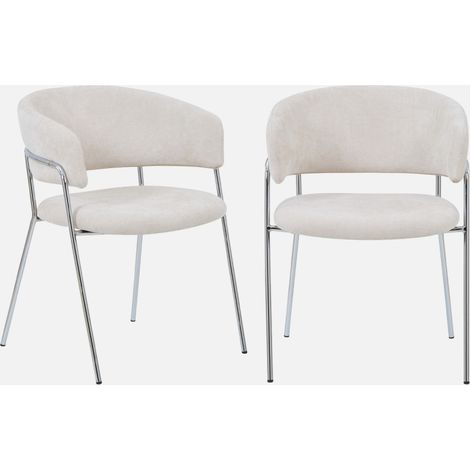 Sillón vintage de tela con estructura cromada, set de 2 (1/5)