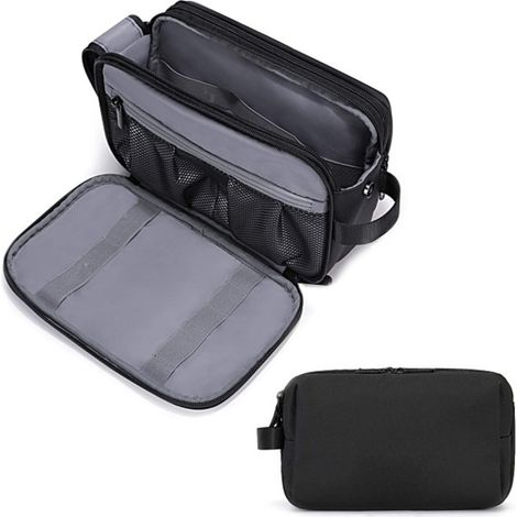 Trousse de toilette pour homme (1 pièce), trousse de toilette de voyage, noire (1/5)