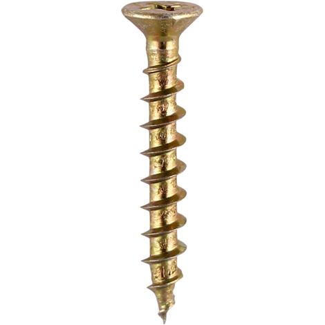 TIMCO Window Fabrication Screws Countersunk with Ribs PH Single Thread Gimlet Point Yellow - 4.3 x 16
