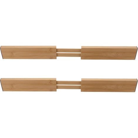 Séparateurs de Tiroir Réglables en Bambou 2pcs Cuisine, Design Simple, Organiseurs pour Maintenir Les Tiroirs Propres et Créer des Compartiments la Maison - (1/5)