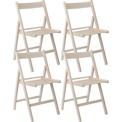 Pack 4 Sillas Plegables de Madera de Bambú Biano 46x44x78cm Thini (1/5)