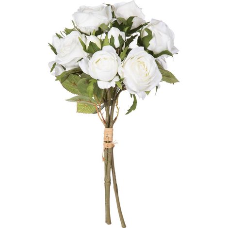 Blumenstrauß aus weißen Rosen, dekorative Komposition der Blumen, Atmosphera créateur d'intérieur (1/2)