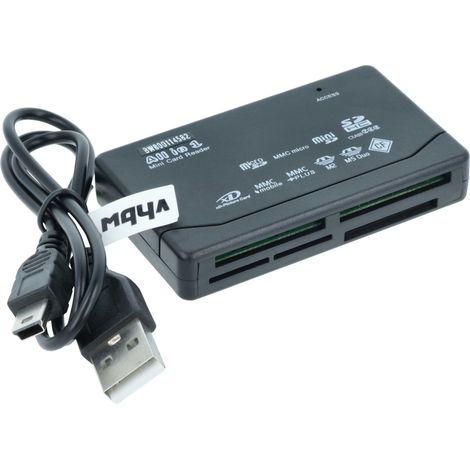 vhbw All-In-One SD Kartenleser USB Hub für Speicherkarten, Smartphone, PC u.v.m. - Mit USB Kabel (Mini-USB auf USB) (1/5)