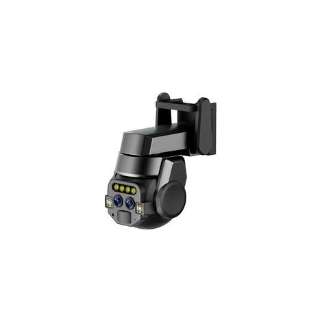 Telecamera di sicurezza Wi-Fi da esterno Crezuo da 3 megapixel, scheda SD da 64 GB, visione notturna a colori, doppia fotocamera