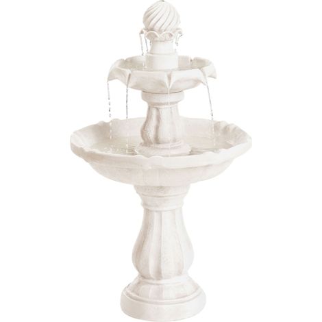 Fontaine de Jardin en Résine Cascade Accessoire d'Extérieur Beige Clair Limbara