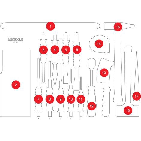 KS TOOLS Leere Schaumstoffeinlage zu 811.1017 ( 811.1017-97 ) (1/2)