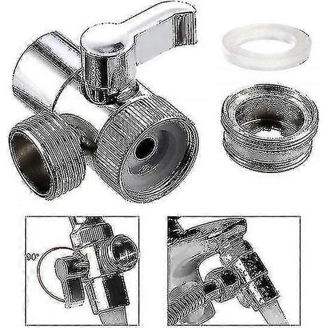 Adaptateur de robinet de cuisine, vanne de dérivation pour comptoir, connecteur de robinet d'eau pour toilettes, bidet, douche, accessoires de cuisine