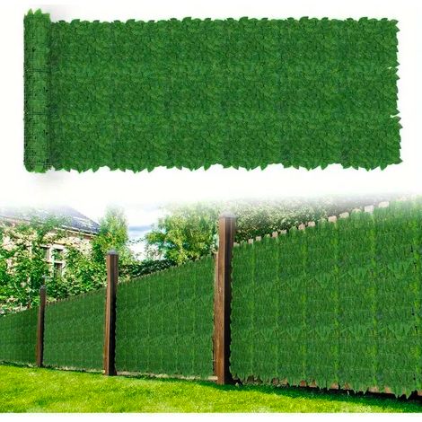 Écran d'Intimité en Lierre Artificiel pour Clôture, Haie Artificielle 100cm x 300cm, Panneaux de Haie Faux, Décoration de Jardin Extérieur (1/5)