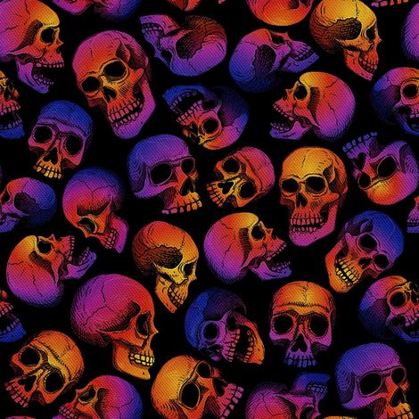 Telas decorativas para exteriores Oxford - motivo de calavera humana (1/5)