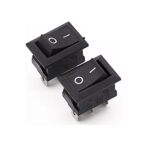KCD1-102 Rocker Switch, Three-Pronged Two-Position Black Toggle Switch, KCD1 Series (1/4)