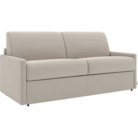Divano letto 2 posti express in tessuto beige con seduta memory foam - Letto 120 cm - Materasso 22 cm memory foam - - CALIFE