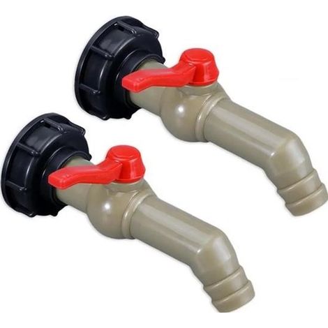 Válvula de drenaje de dos piezas para adaptador de tanque IBC，válvula de 1 pulgada，boquilla de manguera de 27 mm