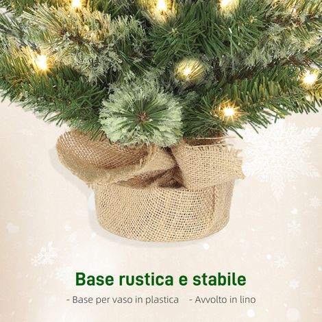 Sapin décoratif lumineux vert 60 cm, 35 LED blanches, 68 branches épaisses et ignifuges, petit arbre de Noël pour table (1/5)