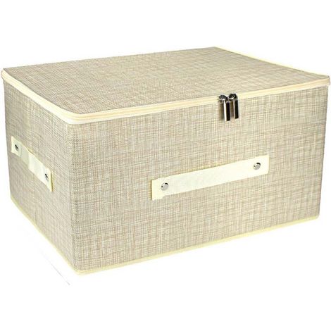 Scatola box porta abiti contenitore organizer portaoggetti per armadi con chiusura zip cerniera 36x35x20 cm (1/5)