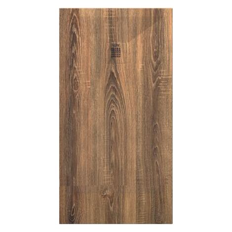ONDEE ZEN - Receveur de douche NOLA 3 - 90x180x3cm - Résine - Noyer - Bonde - Découpable (1/3)