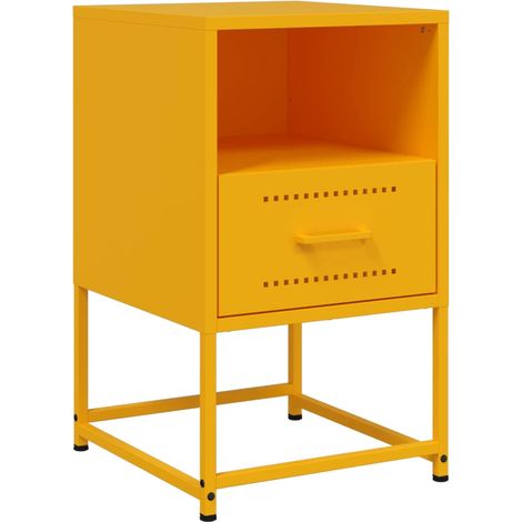 Maison Exclusive - Nachttisch Senfgelb 36x39x60,5 cm Stahl