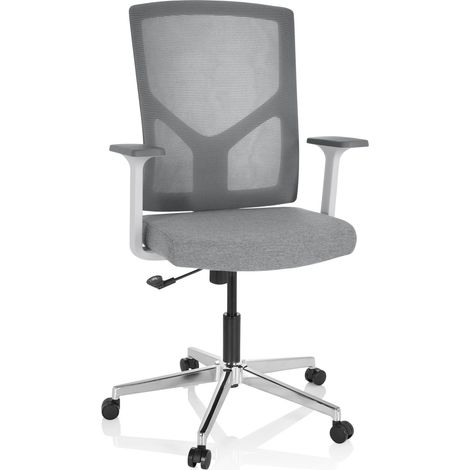 Bürostuhl / Drehstuhl BRETON BASE W Stoff / Netzstoff grau hjh OFFICE (1/5)