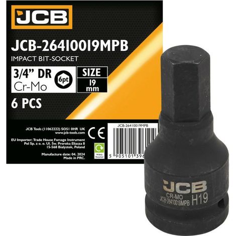 Adaptador de impacto 3/4" 19mm (hexagonal)
