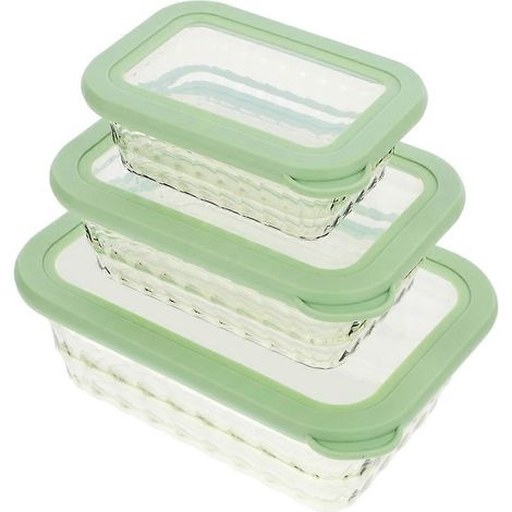 Lot de 3 boîtes de rangement pour légumes, contenants de conservation pour salades, fruits et en-cas (1/5)