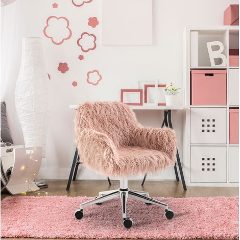 Silla escritorio giratoria regulable nylon rosa OKMYHOME (1/4)