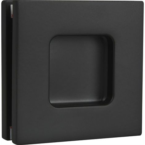 Schiebetürmuschelpaar 6405 für Glas, eckig, Glasstärke 8 - 10 mm, schwarz (1/3)