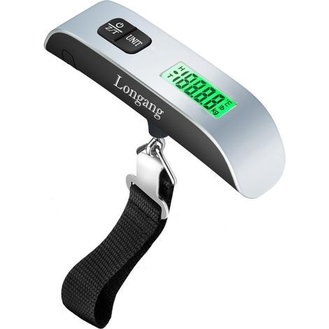 Digitale Gepäckwaage, 50 kg Hängegepäckwaage mit hintergrundbeleuchtetem LCD-Display, tragbare Gepäckwaage, Reisegepäckwaage (1/3)