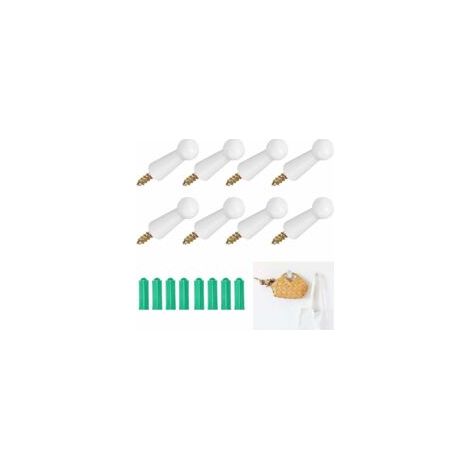Set mit 8 Wandhaken zum Einschrauben aus Naturholz. - Crezuo