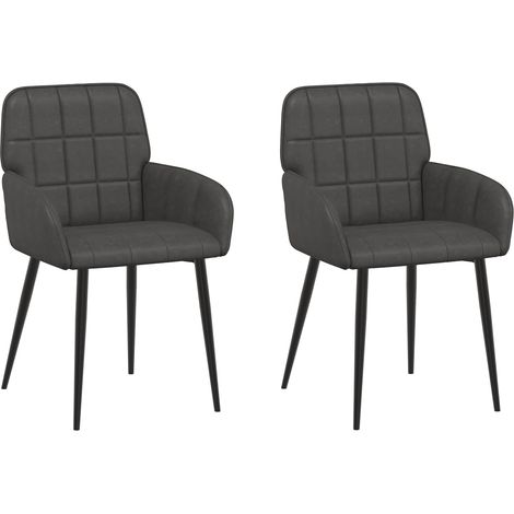 Esszimmerstühle 2 pcs Kunstleder Schwarz 57 x 50 x 85 cm vidaXL (1/5)
